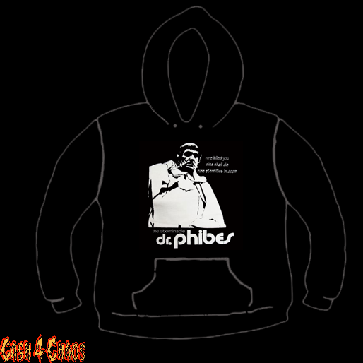 Dr. Phibes Movie Design Screen Printed Pullover Hoodie