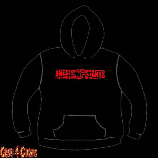 Angelic Upstairs Red Logo Design Screen Printed Pullover Hoodie