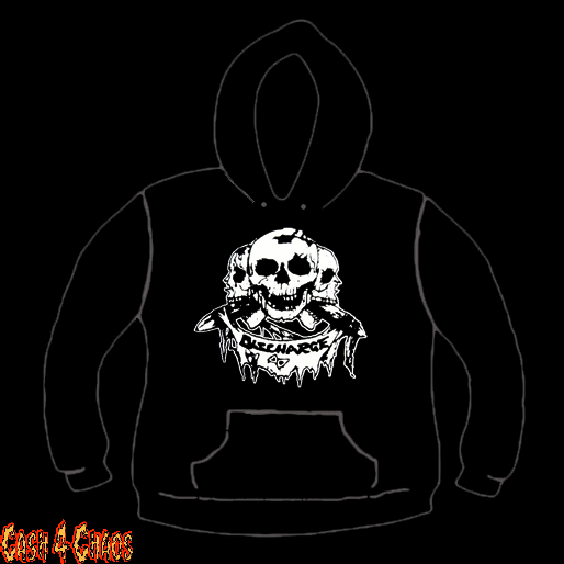 Discharge Bomb Logo Design Screen Printed Pullover Hoodie