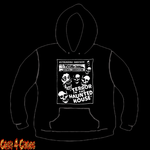 Terror in The Haunted House Movie Poster Design Screen Printed Pullover Hoodie