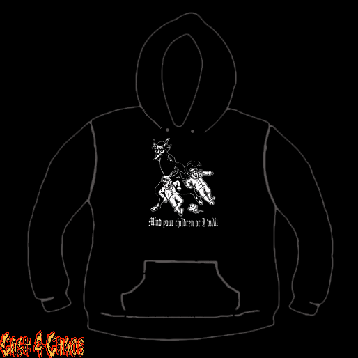 Krampus Mind Your Children or I Will Design Screen Printed Pullover Hoodie