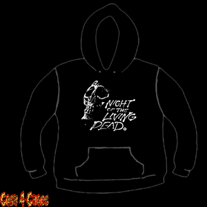 Night of the Living Dead George Romero Skull Logo Design Screen Printed Pullover Hoodie