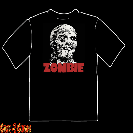 Zombie Lucio Fulci's Movie Poster Red & White Design Tee
