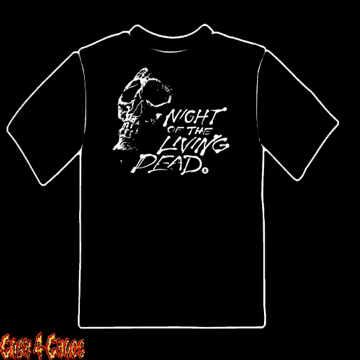 Night of the Living Dead George Romero Skull Logo Design Tee