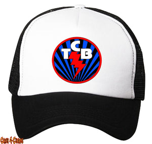 T.C.B. Taken Care Of Business  Heat Transfer Black & White Snap Back Trucker Hat
