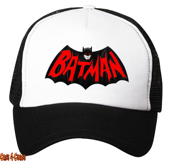 Batman Classic Logo Heat Transfer Snap Back Black Trucker Hat