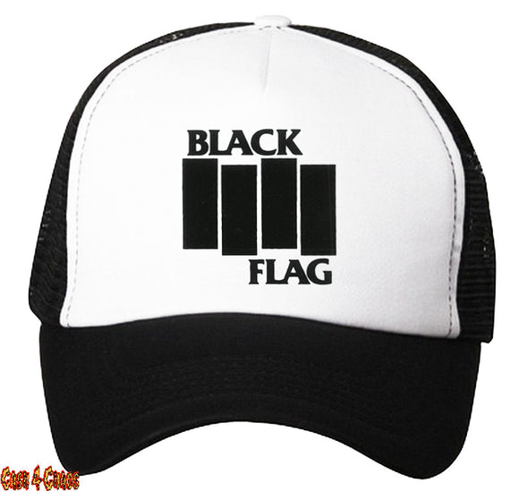 Black Flag Transfer Black & White Snap Back Trucker Hat