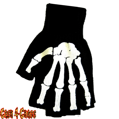 Skeleton Bones Fingerless Gloves