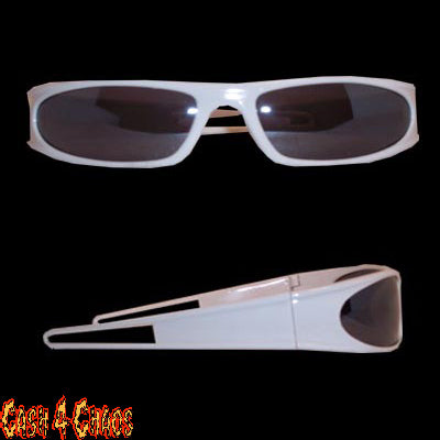 Retro Sunglasses Wrap Arounds (White)